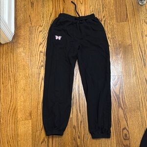 Black Kids Jogger Pants and Tank Top with Butterfly Detail